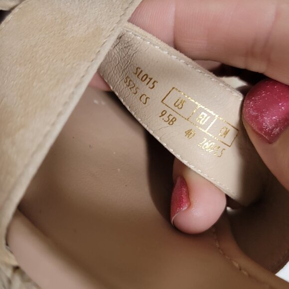 NEW Stuart Weitzman Rosemarie Leather Wedge Sandal Womens 9.5 Cottagecore Y2K - Picture 10 of 10